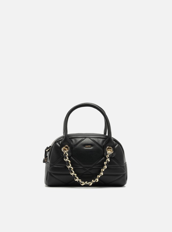 Bolsa Tiracolo Preta Pequena Corrente Matelassê