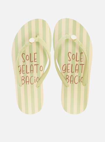 Chinelo de Dedo Verde Listrado Easy Bacio Di Latte