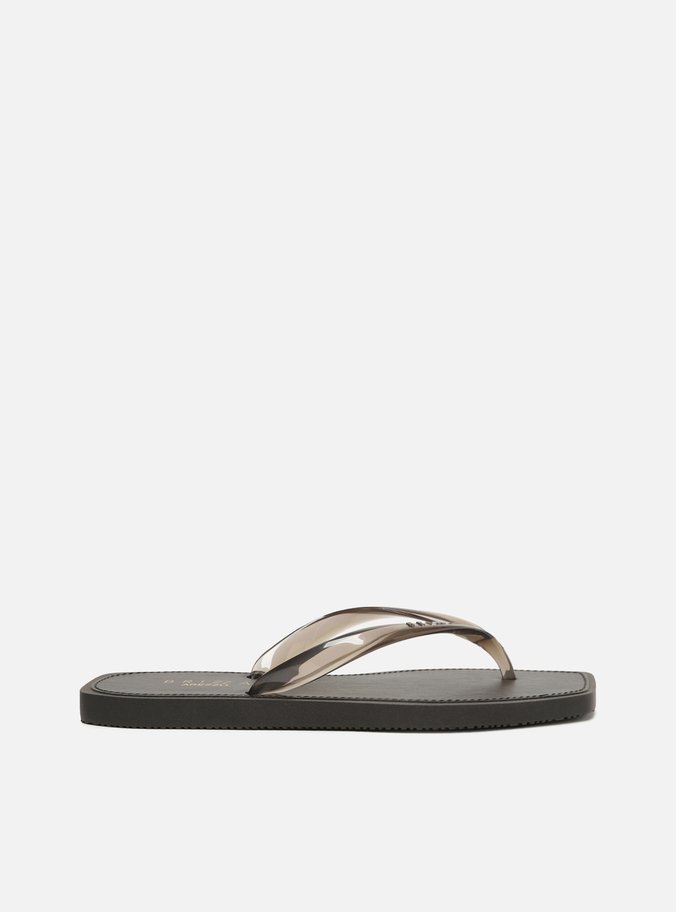 Chinelo de Dedo Preto Transparência Brizza Square