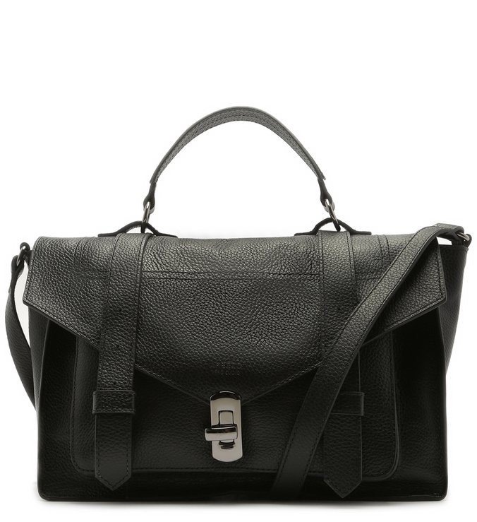 Bolsa Satchel Couro Helena Grande Preta