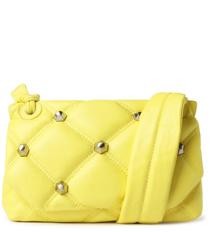 Bolsa Tiracolo Amarela Couro Bee.ZZ Pequena