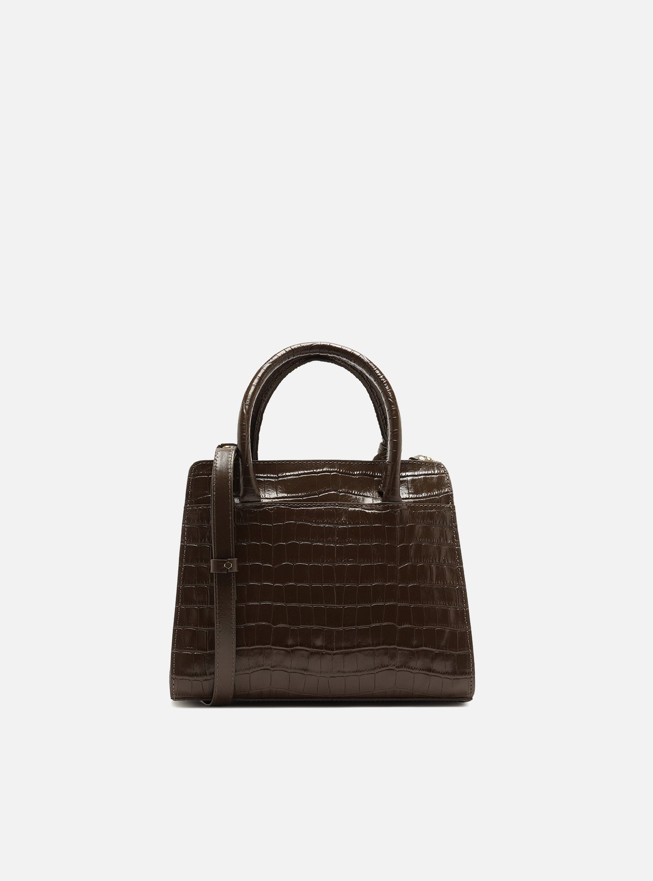 Bolsa Tote Marrom Couro Pequena Croco — foto 3