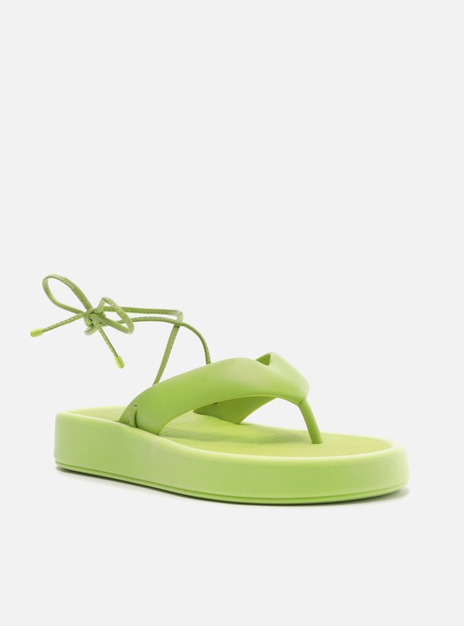 Sandália Rasteira Verde Lima Sunny Brizza