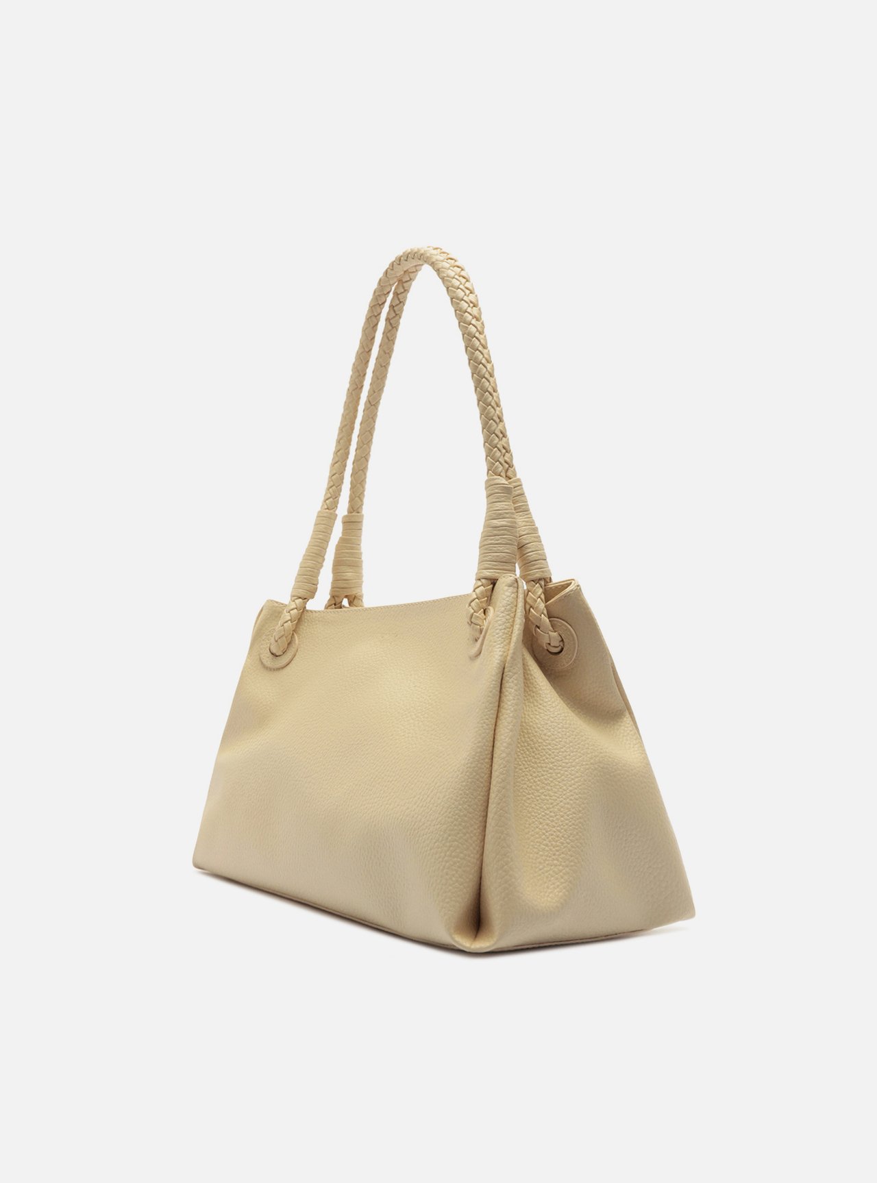 Bolsa Shoulder Branca Média Alça Trançada — foto 2