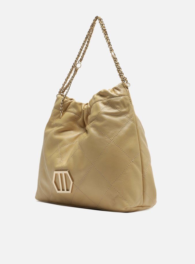 Bolsa Hobo Nude Couro Esther Grande