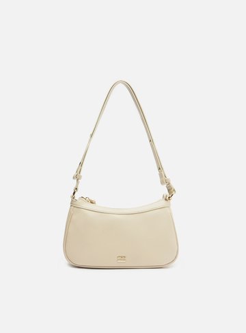 Bolsa Tiracolo Off-White Pequena Zíper Básica