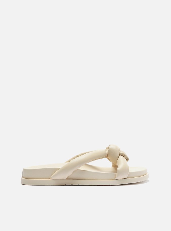 Sandália Rasteira Off-White Tiras Pillow