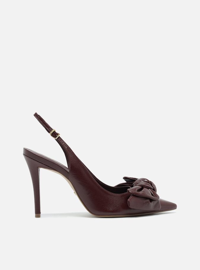 Scarpin Vermelho Salto Alto Laço