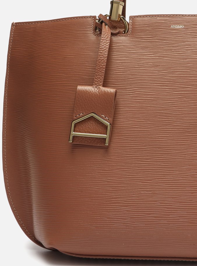 Bolsa Shopping Marrom Couro Abraccio Grande