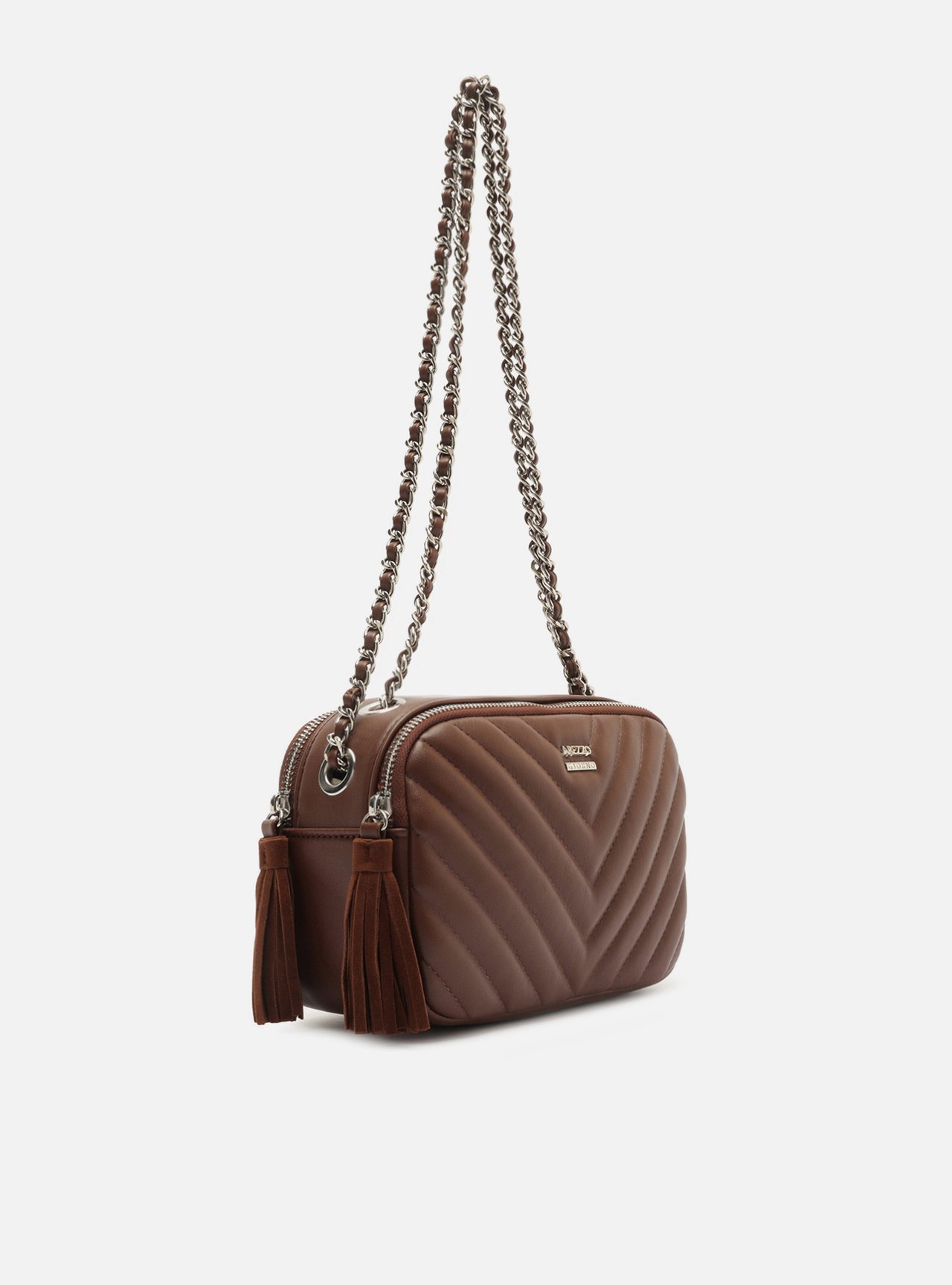 Bolsa Tiracolo Marrom Matelassê Grande Barbicacho — foto 5