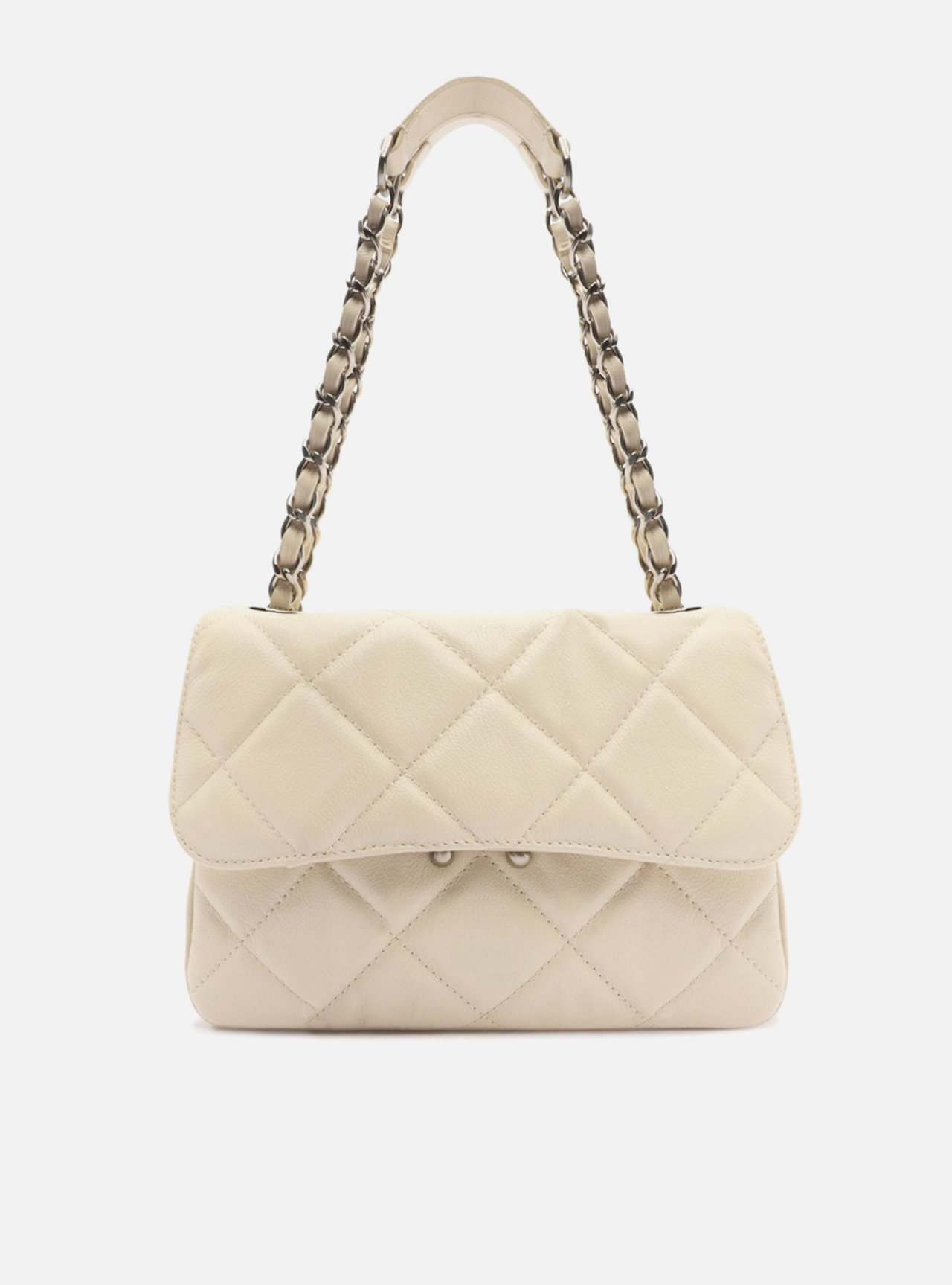 Bolsa Tiracolo Off-White Couro Mizz Média — foto 1