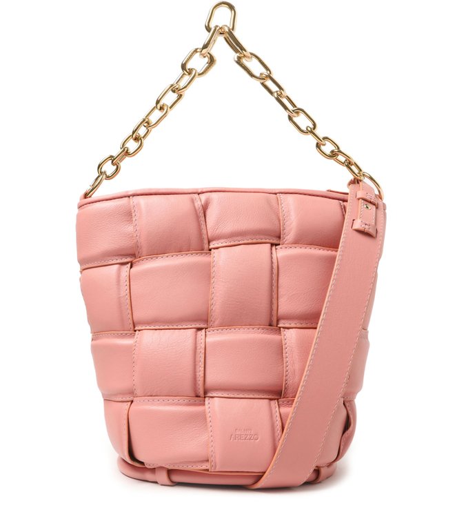 Bolsa Bucket Rosa Couro Média Gaby