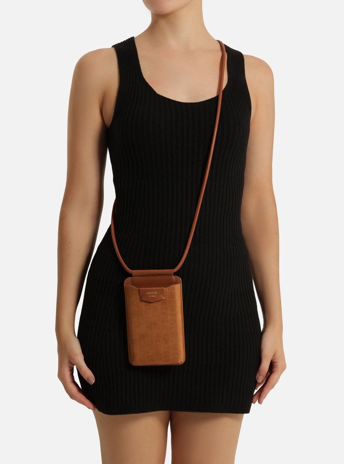 Mini Bag Marrom Acamurçada Tressê Porta-Celular | Arezzo