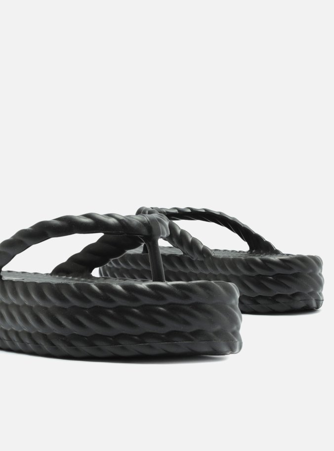 Sandália Preta Flatform Marrocos Mid
