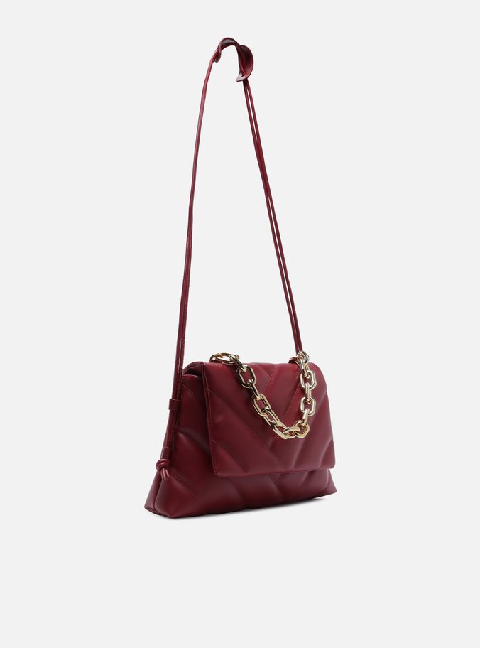 Bolsa Tiracolo Bordô Matelassê Corrente