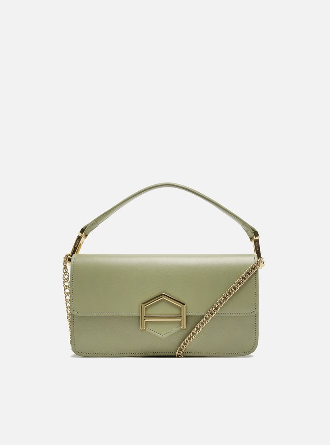 Bolsa Tiracolo Verde Couro Média