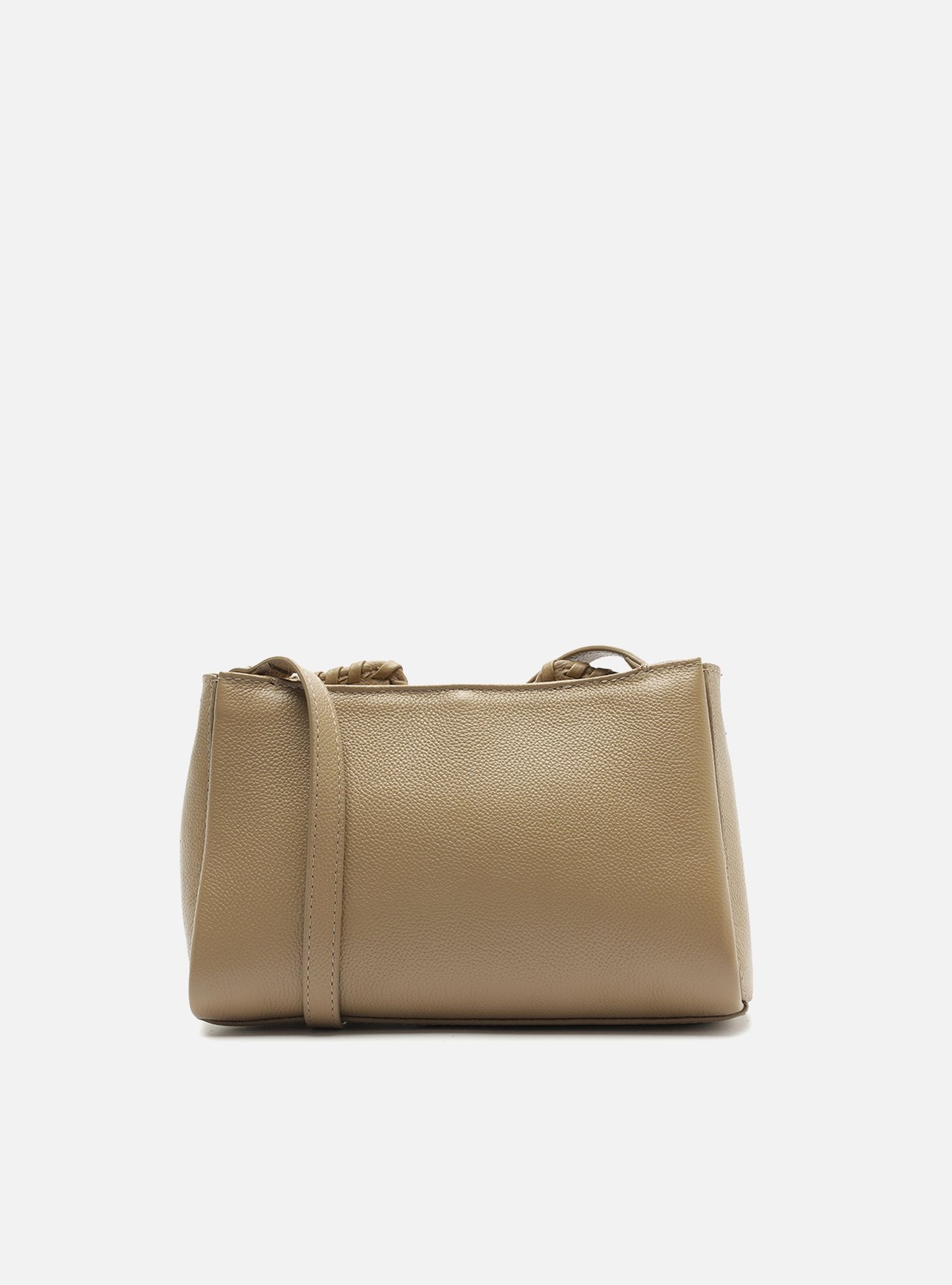 Bolsa Tiracolo Marrom Couro Média Trançada — foto 3
