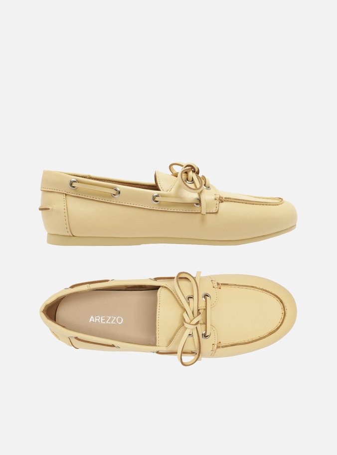 Mocassim Dockside Amarelo Couro Amarração