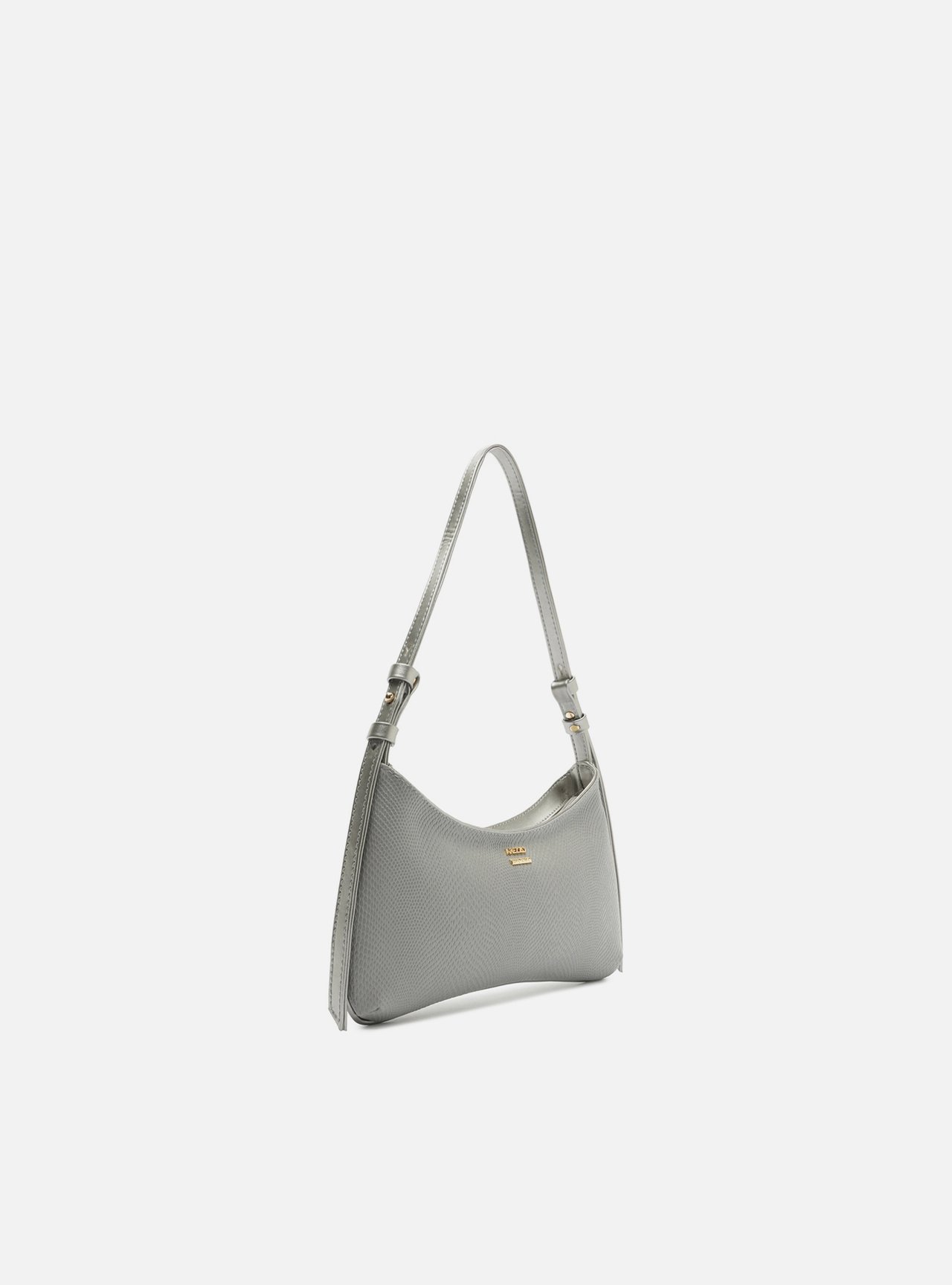 Bolsa Shoulder Cinza Pequena Snake Metais — foto 2