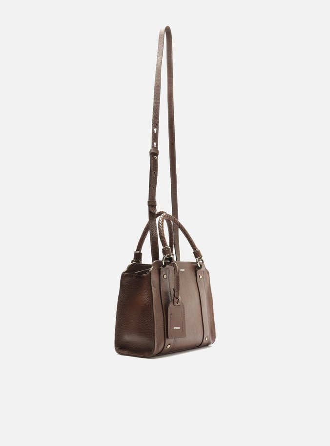 Bolsa Tote Marrom Escuro Couro Piazza Média
