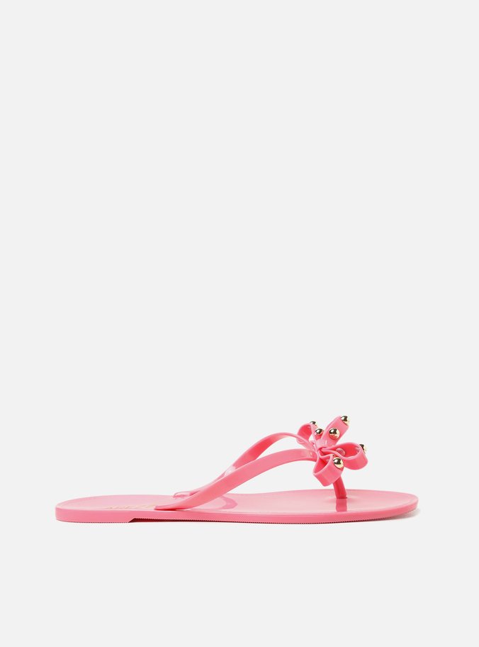 Rasteira Rosa Baby Flat Laço Brizza