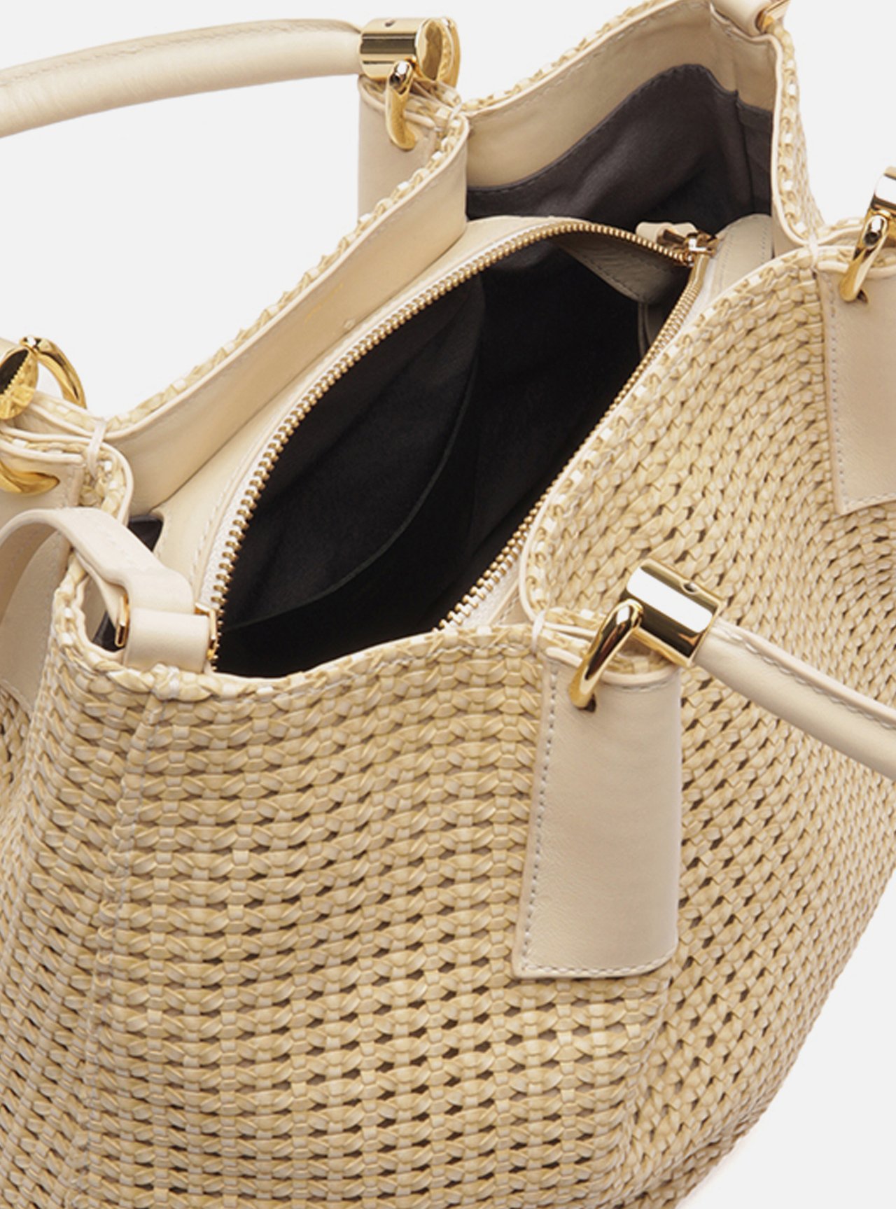 Bolsa Tote Off-White Couro Tramada Grande — foto 4