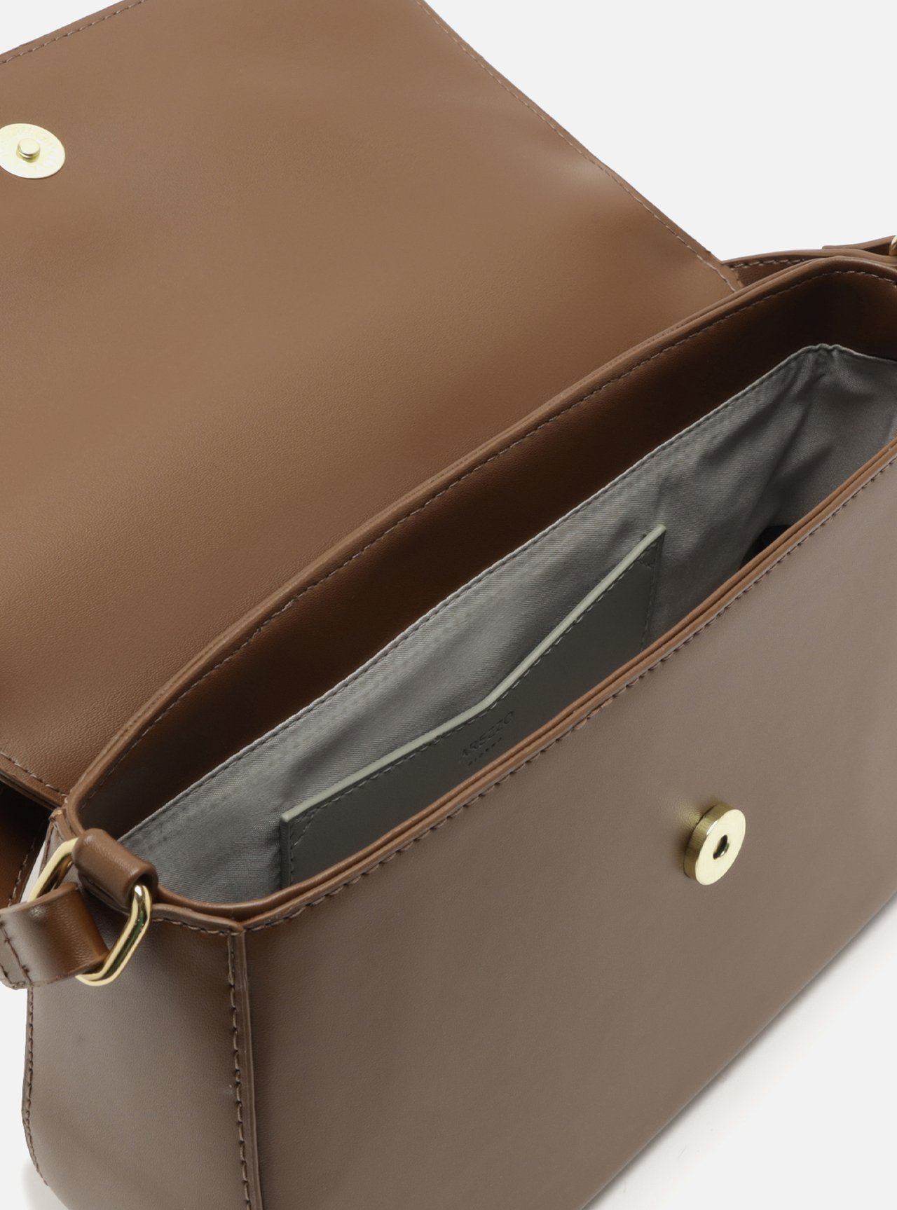 Bolsa Shoulder Marrom Média Metais — foto 4