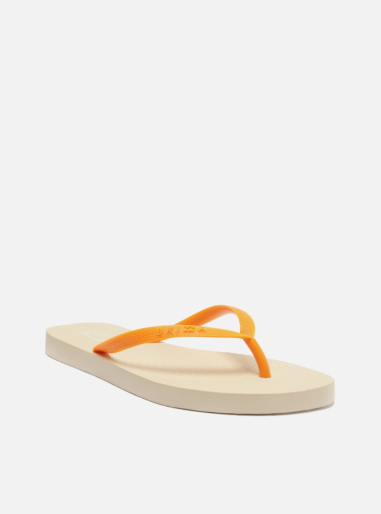 Chinelo de Dedo Branco e Laranja e Pouch — foto 2