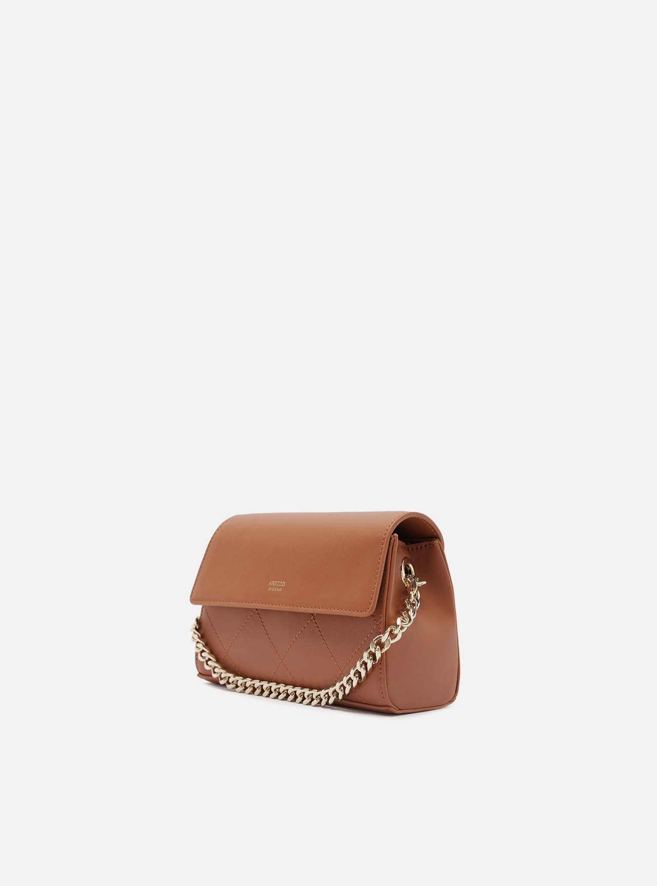 Bolsa Tiracolo Marrom Média Matelassê Alça Corrente — foto 2