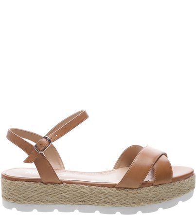 Sandália plataforma baixa reta Clearance