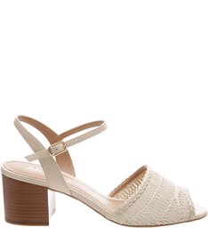 sandalia off white salto medio