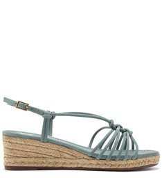 Sandália Anabela Tiras Corda Acqua Mint