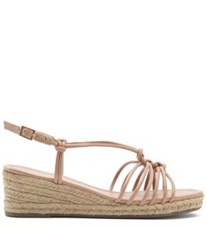 Sandália Anabela Tiras Corda Soft Avelã