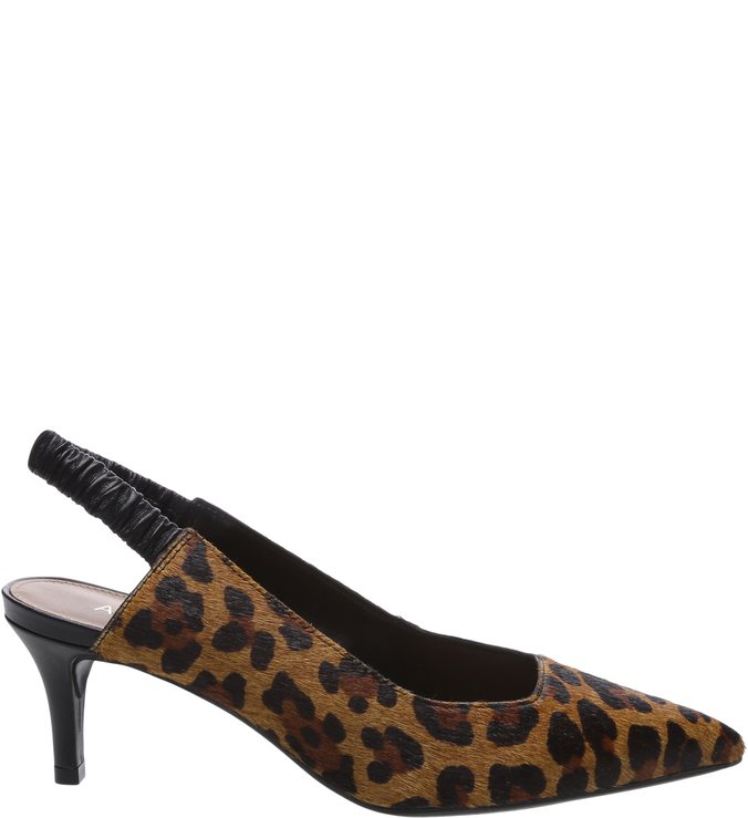 scarpin animal print salto baixo